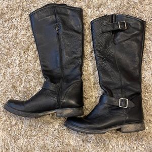 Steve Madden Fairmont black leather boots